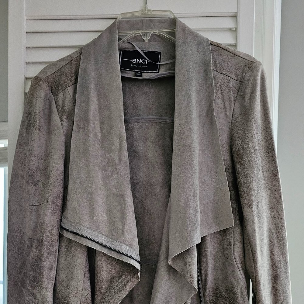 BNCI by Blanc Noir Soft Suede Gray Jacket - MEDIUM - Gently Used